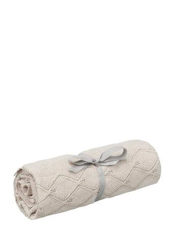 Leaf Knit Blanket Home Sleep Time Blankets & Quilts Beige Cam Cam Copenhagen