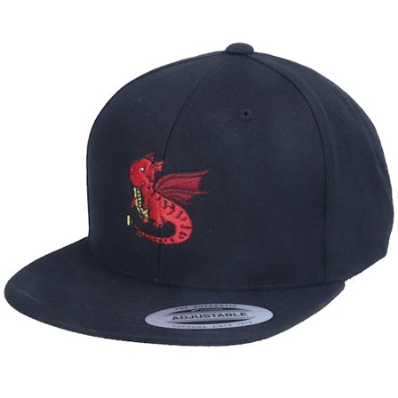 Kiddo Cap - Svart snapback Keps - Kids Kawai Dragon Black Snapback @ Hatstore