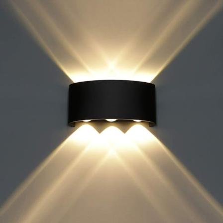 Galaxy Kaksoispää Korkea ja Matala LED-seinävalaisin, Ulkotilojen Vedenkestävä, Sisätilojen Lämmin Valo, Musta 6-6-watti, Sopii Olohuoneeseen ja 