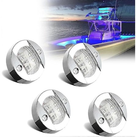 4x Marine Båt LED-lamper, 12V Vanntett Navigasjonsbåtlysstripe