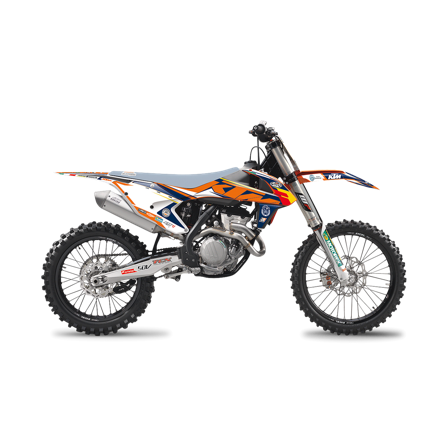 Kit de Adhesivos Blackbird Replica Trophy 2018 Naranja-Azul - KTM 350 SX-F 2016-2017