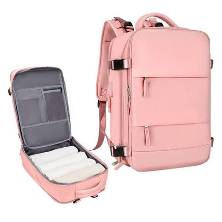 Rejse Rygsæk Med Vakuum System, Vakuum System USB Opladningsport Vandtæt Rejsetaske til Mænd Kvinder Multifunktionel Rygsæk med Våd og Tør