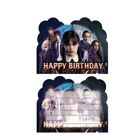 10 stk. Wednesday Addams Invitasjonskort Festutstyr Bursdagsdekorasjoner