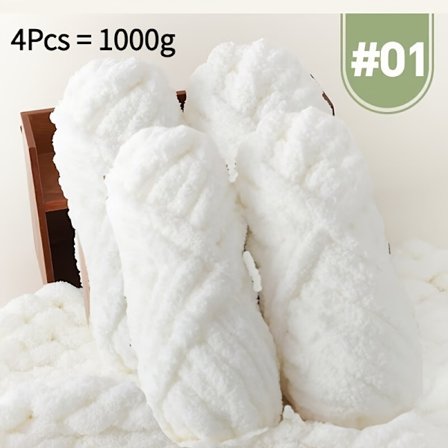 4 ruller ultrablødt fingergarn 100% polyester håndstrikkede puder tæpper tørklæder