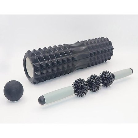 Fitness Foam Roller Set för Trigger Point Massage, Lång Foam Roller Massager Boll för Rygg Ben Hals Fot Massage