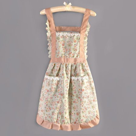 Köksförkläde Prinsessförkläde GRÖN ENFÄRGAD FICKA ENFÄRGAD g g