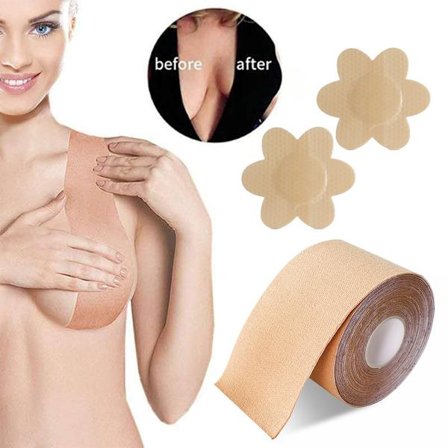 Brysttape Boob Tape Løft Opp Usynlig BH Klebrig Brystvortedeksel Sømløse Par Deksel Push Up Brystputer