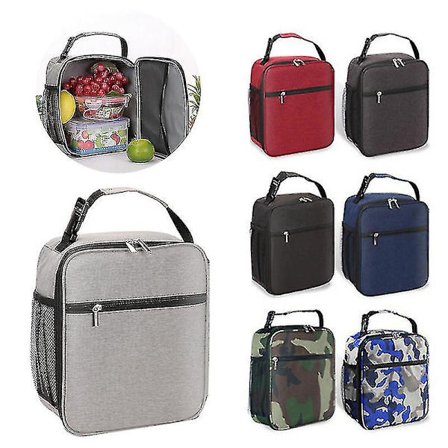 Lunch Bag Vuxna Isolerad Lunchlåda Lunchlåda Student Lunchväskor_l(vinröd)