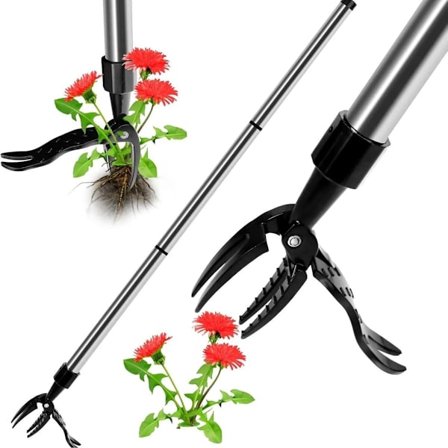 Ogräsrensningshuvud Verktyg Manuellt Ogräsrensningsverktyg Robust Vertikal Design för Trädgårdar 4 Stålklor Tar Enkelt Bort Ogräs Utan Att Böja eller 