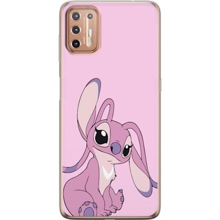 Motorola Moto G9 Plus Genomskinligt Skal Stitch rosa
