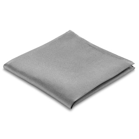 Pañuelo de bolsillo de sarga de seda gris para hombres - Pañuelos de bolsillo de color liso