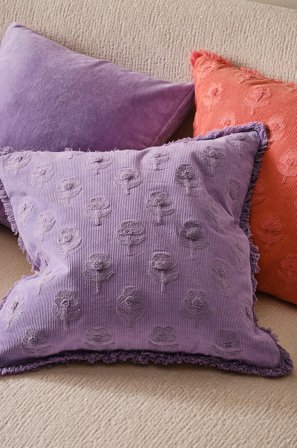 Jotex - Putetrekk i Cord 50x50 Cm Lilla - FLORA - Kjøp Pynteputer & trekk hos Jotex