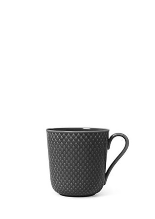 LYNGBY PORCELÆN Kopp med hank 39cl Rhombe Earth Slate