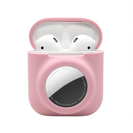 2 i 1 cover kompatibelt med Airpod 1&2 och AirTag , mjukt cover för Airpod 1&2 och AirTag