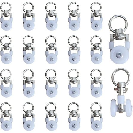 20 stk Metall Hjul, Gardin Hjul, Skyve Gardin Kroker, Gardinskinne Hjul