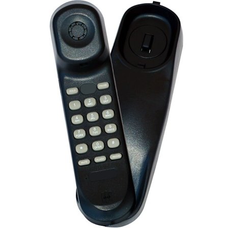Veggtelefon med ledning, Slim Trimline-telefon for hotell, Sett veggtelefon for hjem/bad/skole/kontor Svart