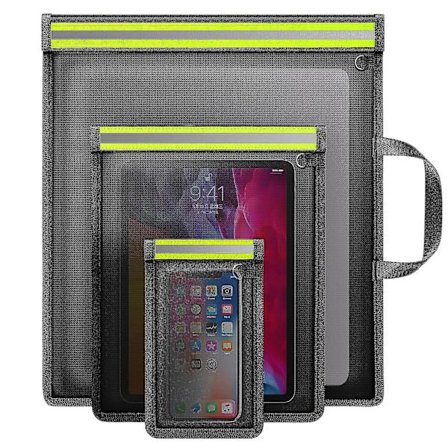 Faraday-poser for telefoner, 3-pakning Faraday-poser EMP-sikre for bærbare datamaskiner, nettbrett og bilnøkler, Faraday-nøkkelbeskytter med 