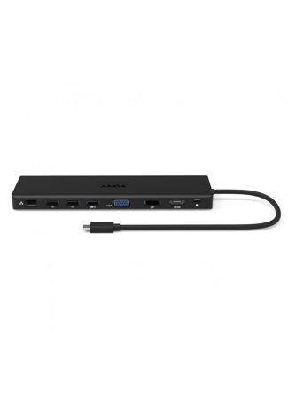 PORT DESIGNS USB-C Triple Screen Travel Docking Station, 100W PD