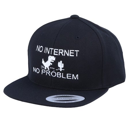 Kiddo Cap - Nero snapback Cappellino - Kids No Internet Black Snapback @ Hatstore