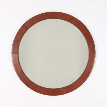 Halvor Bakke Rundt Speil Skinn Ø65cm