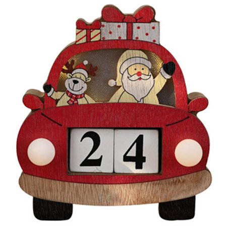 Kalendere Julepynt Julemand Træ Ornament Kreative Rekvisitter Dekoration Lys Ornamenter Kalender Vedhæng