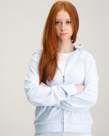 Juicy Couture Diamante Crown Zip Thru Hood Blau Hoodies/Kapuzenpullover Mädchen - Kidsbrandstore