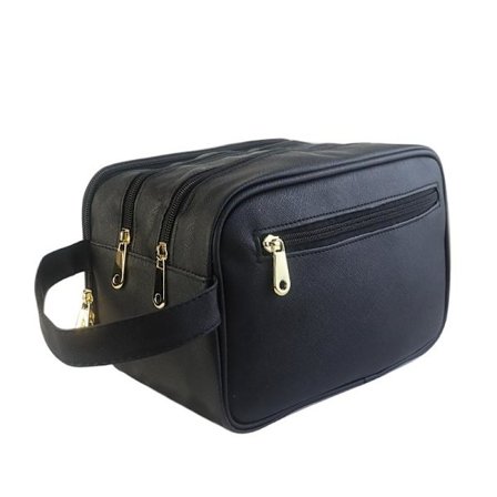 Toalettmappe herre toalettveske i vegansk skinn for menn i svart