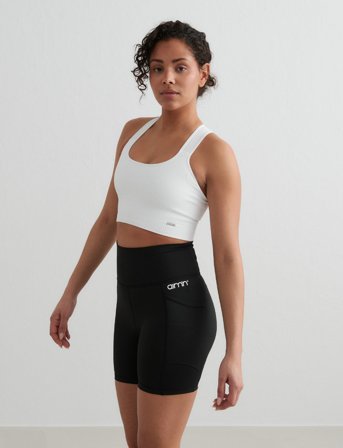 aim ́n Double Pocket Midi Biker Shorts - Black - M