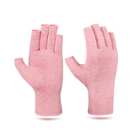 Fingerlösa Artritkompressionshandskar 1 Par Rosa M