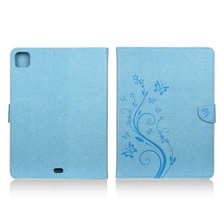 iPad Pro 11 inch (2020) fjäril avtryck läder flip fodral - blå