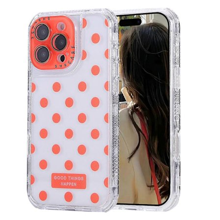 Skal för iPhone 16 Pro Max Prickigt Mönster PC+TPU Telefonskal med Linsskydd