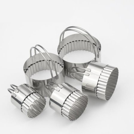 Femdelad vågig kakform, alla rostfria kakformar, multi