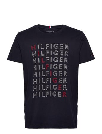Repeat Hilfiger Tee T-shirts Short-sleeved Svart Tommy Hilfiger