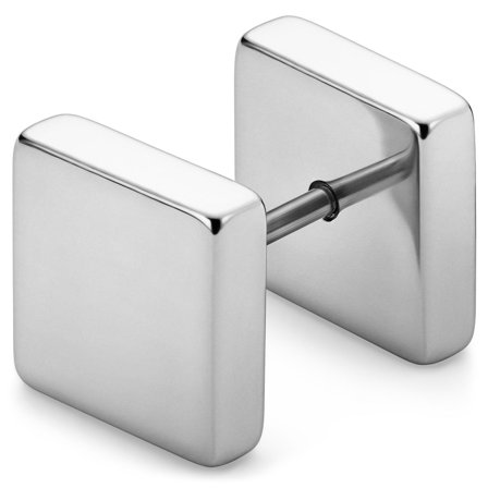 Kwadratowy kolczyk sztyft 10 mm dla mężczyzn - Wkręty