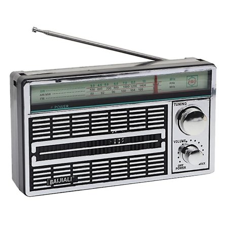 Kannettava AM/FM/SW Vintage Senioriradio, Ulkokäyttöön tarkoitettu kannettava radio, jossa säätönuppi ulkokäyttöön