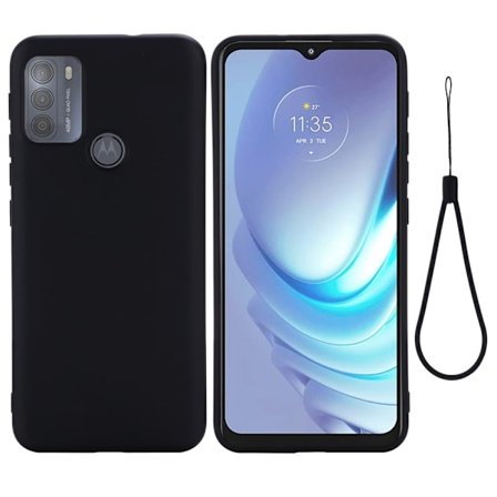 Matte Liquid Silikone Cover til Motorola Moto G50 - Sort