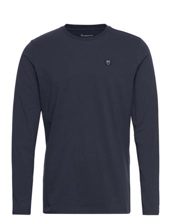 Badge Long Sleeve - Gots/Vegan T-shirts Long-sleeved Navy Knowledge Cotton Apparel