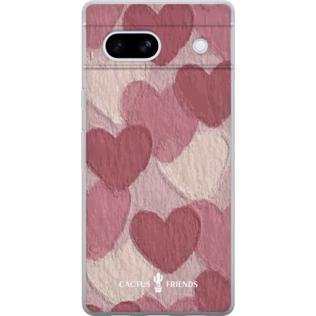 Kompatibelt Mobildeksel til Google Pixel 7a Cactus and Friends - Blush Paper Hearts