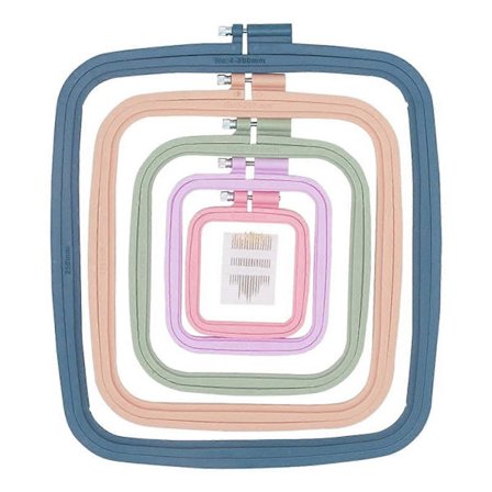 5 stk. broderiramme rektangel broderiramme syverktøy for kunsthåndverk praktisk søm, med nåler[YJD]