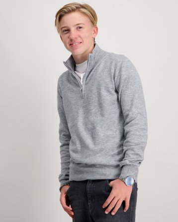 RYVLS Justin Soft Knit Half Zip Grå Genser Gutt - Kids Brand Store
