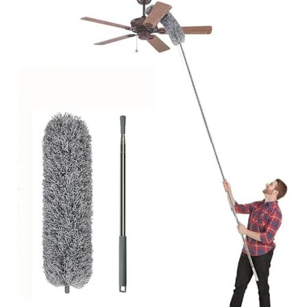 2,5 m Teleskooppinen Pölyhuiska - Pestävä Mikrokuitu Taivutettavalla Terästangolla