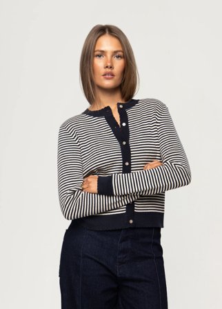Molly Cardigan Navy Stripe Navy Stripe / XL
