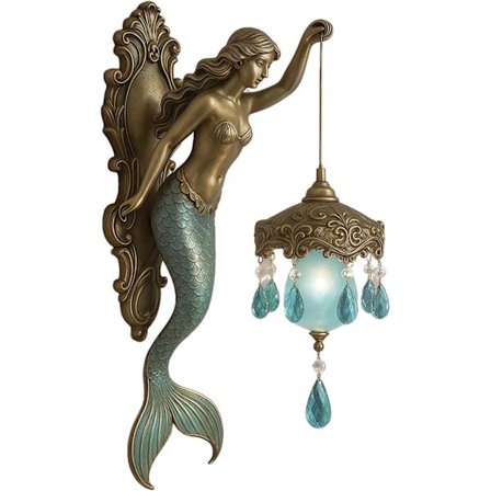 Vintage havfrue væglampe, 20 cm – En dekorativ væglampe velegnet til soveværelser, hoteller og restauranter.