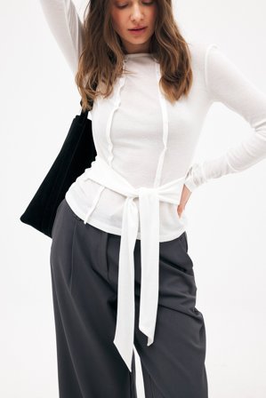 NA-KD Top en jersey à boutons - - Crème - XL