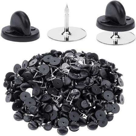 100 stk slipsnåler med PVC-gummi bakside [DB]