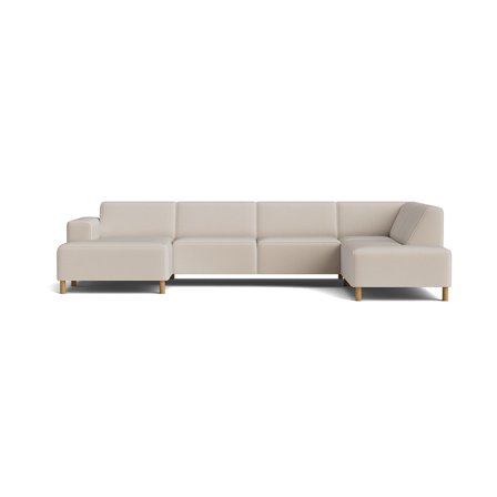 Seam U-Form Sofa, links in Lisboa Beige, modernes Design, hoher Sitzkomfort, 78cm Höhe, elegantes Wohnzimmer Ecksofa für gemütliche Abende.
