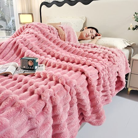 1 st Extra Stor Plysch Fleece Filt - Tjock Mjukt Överkast för Alla Årstider med Elegant / Brun