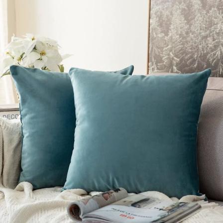 Sett med 2 dekorative fløyelsputetrekk Sofa Putetrekk Superglatt myk dekorasjon Hjem Stue Soverom til sofa 2 stk 30x30cm Champagne