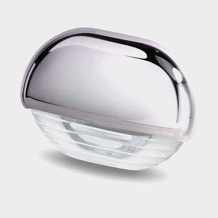 Lampe de marche d'escalier Hella Easy Fit, encastré, plastique, chrome, LED, 12 / 24 V, 0.5 W, avec lumière blanche