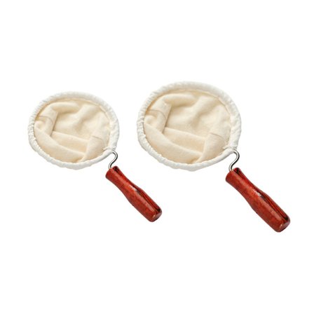 2 stk. Kaffefilter i bomullsflanell med håndtak, 2 forskjellige størrelser, gjenbrukbart, vaskbart, avtakbart for kaffebar, hjemmekontor